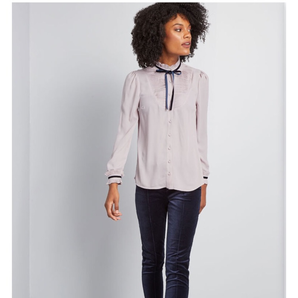 Do As You Pleats Long Sleeved Blouse